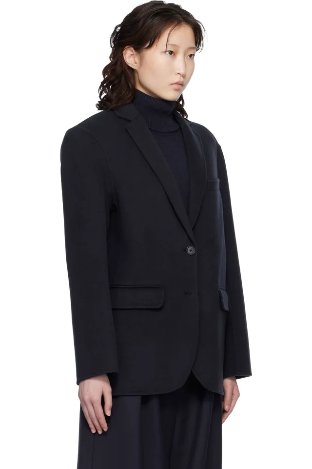 ANINE BING Navy Quinn Blazer, photo 2 of 4 from SSENSE