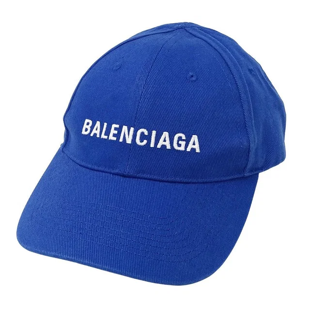 Balenciaga Cap Cotton Blue L Logo in Blue from The Reluxe