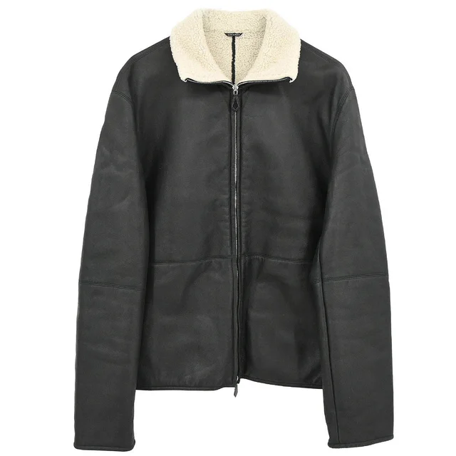 Hermès Zip Up Jacket Black #48 in Black Lambskin from AMORE Vintage Tokyo