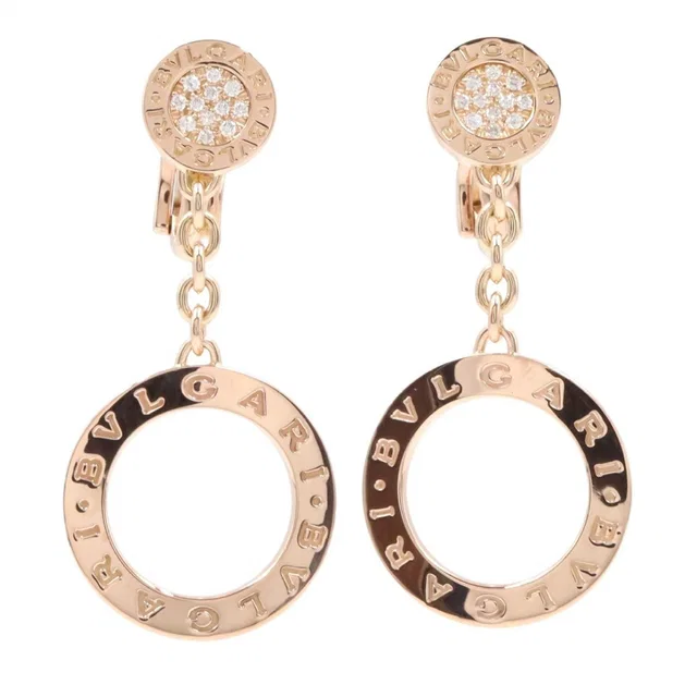 Bvlgari Earrings Pave Diamond 18K Pink Gold in Pink from The Reluxe