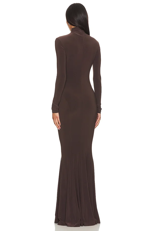 Norma Kamali x REVOLVE Fishtail Gown in Chocolate, photo 3 of 3 from REVOLVE (Canada)