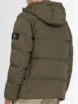 Stone Island Long down jacket with hood in 0% Polyamide, photo 3 of 6 from LUISAVIAROMA