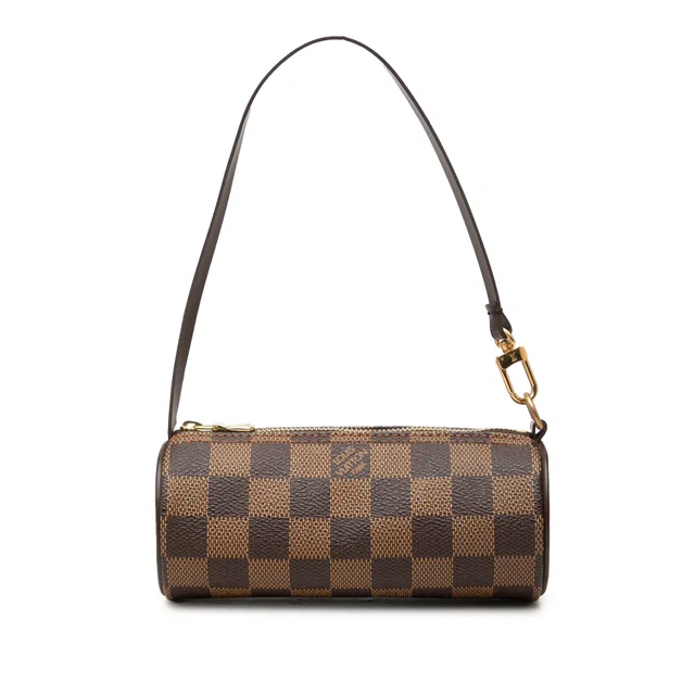 Brown Louis Vuitton Damier Ebene Papillon Pochette Handbag in Brown Canvas from Designer Revival