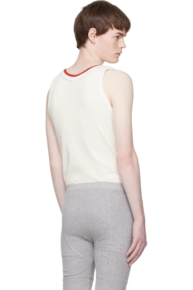 Dries Van Noten Off-White Pointelle Tank Top, photo 3 of 3 from SSENSE