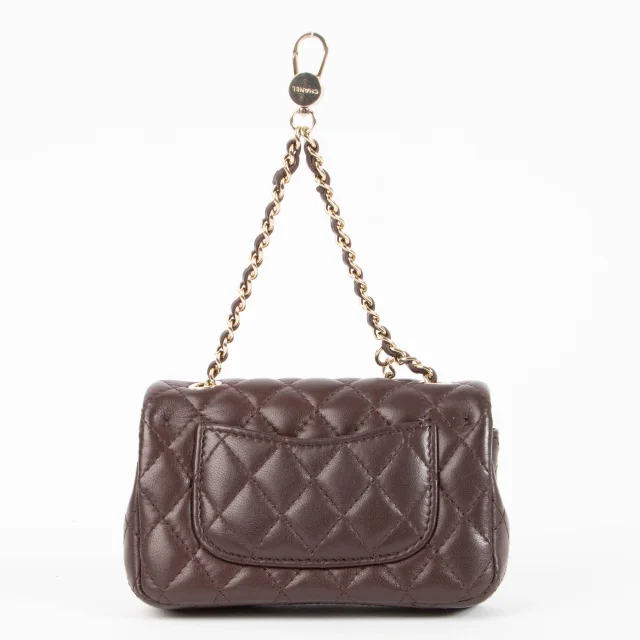 Chanel Burgundy Lambskin Nano Classic Bag Charm in Burgundy Lambskin from Labellov, photo 4 of 6