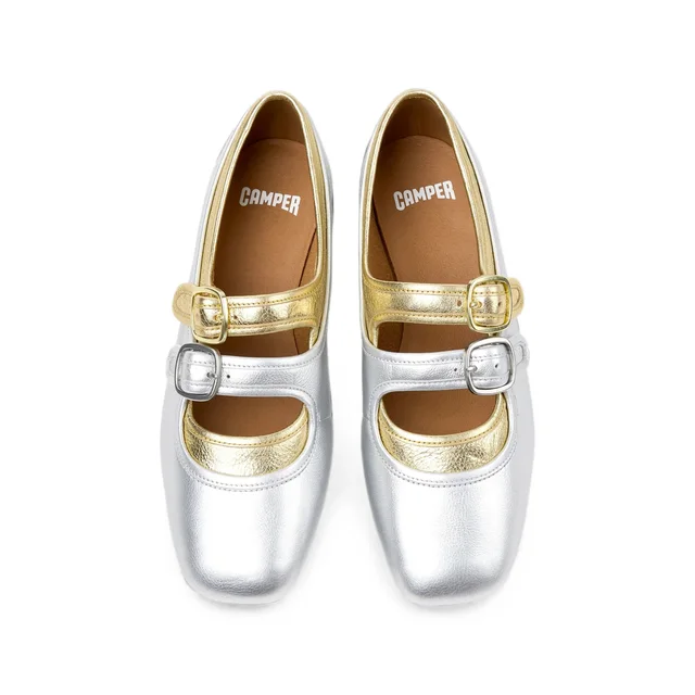 Camper Casi Myra Gray Leather Ballerinas for Women, photo 4 of 5 from SENSER