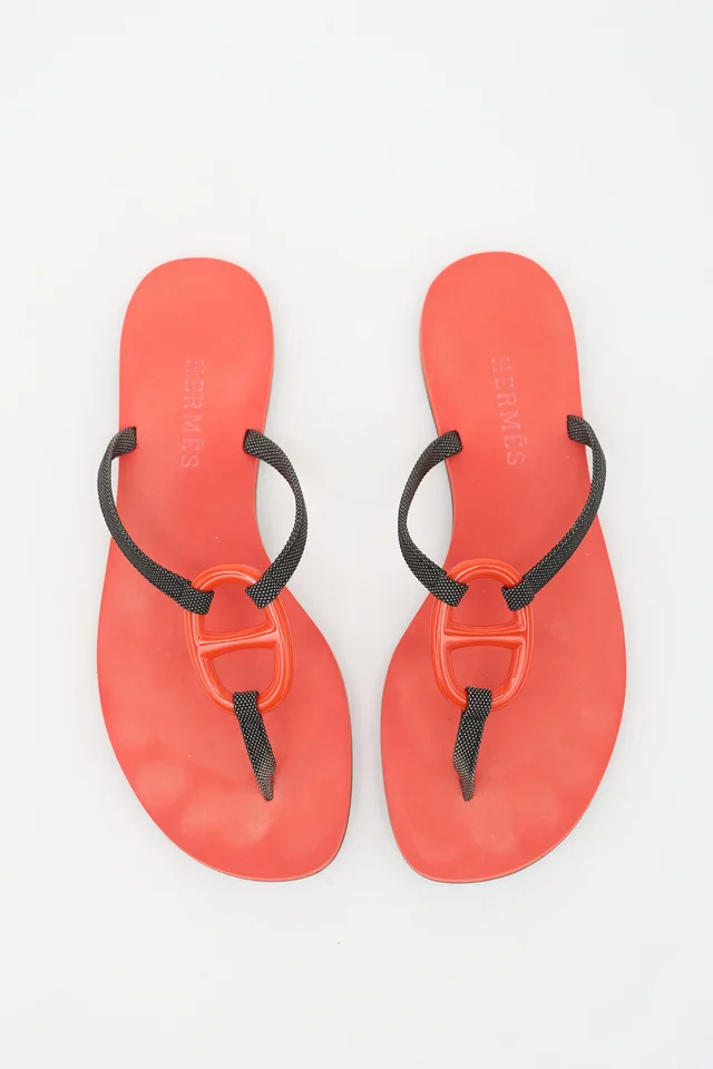 Hermès Kala Nera Sandal in Canvas from VSP Consignment, photo 2 of 2