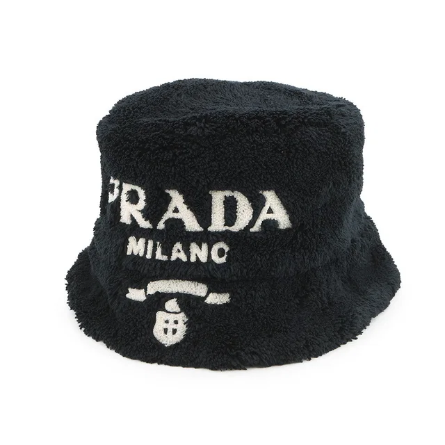Prada Logo Embroidery Bucket Hat Size S Black1HC137_2DX0 Polyester100% in Wool from GALLERY RARE