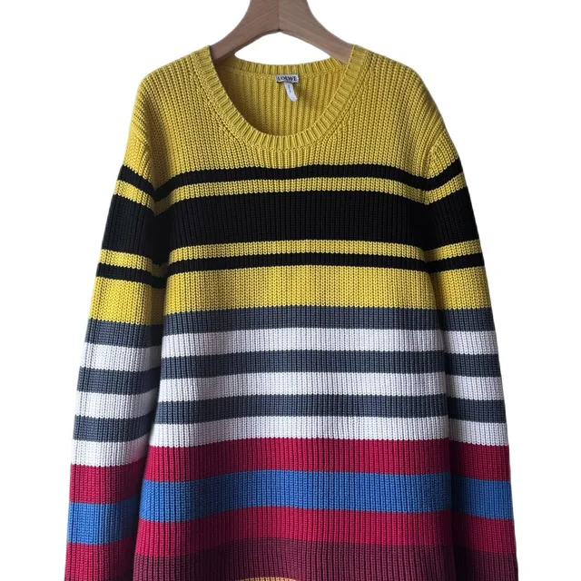 Loewe Multi-Stripe Cotton Knit Sweater Size L in multicolor Nylon from Grailed