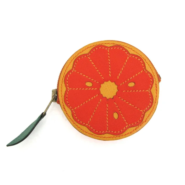Hermès Tutti Fruitti Orange Slice Coin Purse in Orange Leather from Blue Spinach
