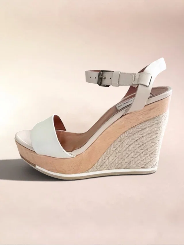 Lanvin Wooden Espadrille Wedge Sandals Size 40 in brown|neutral Calfskin from Poshmark