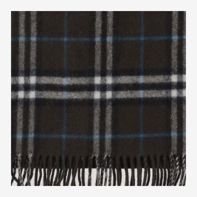 Burberry Cashmere Check Scarf — Black Scarfs in Black Cashmere from HEWI