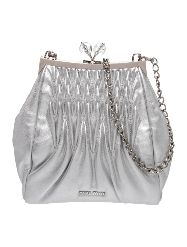 Miu Miu Shoulder Bag in silver|gray Leather from The RealReal