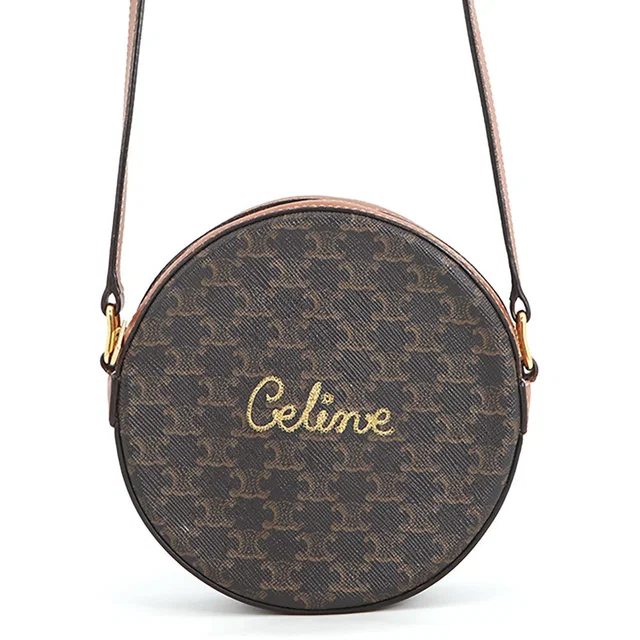 Celine Triomphe Shoulder Bag Brown PVC Leather in Brown Leather from GALLERY RARE