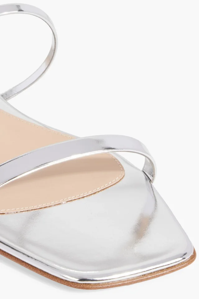 Gianvito Rossi Ribbon Downtown Mirrored-Leather Sandals, photo 4 of 4 from THE OUTNET