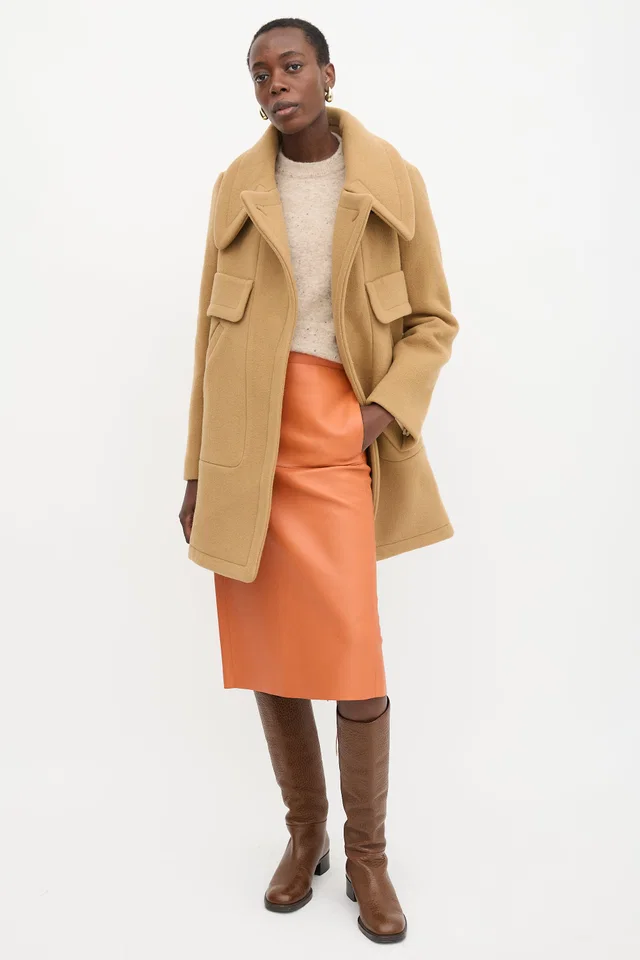 Chloé 2015 Wool Melton Coat in Wool from VSP Consignment