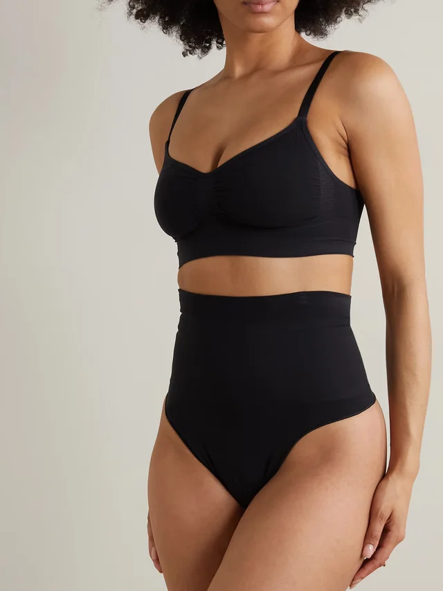 SKIMS Core Control High Waist Thong - Onyx in Black, photo 2 of 2 from NET-A-PORTER (Canada)