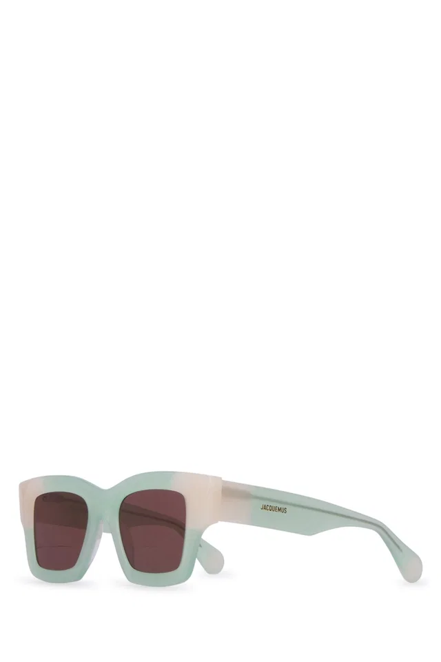 Jacquemus Chunky Acetate Square Sunglasses — Green Frame in Green from HEWI