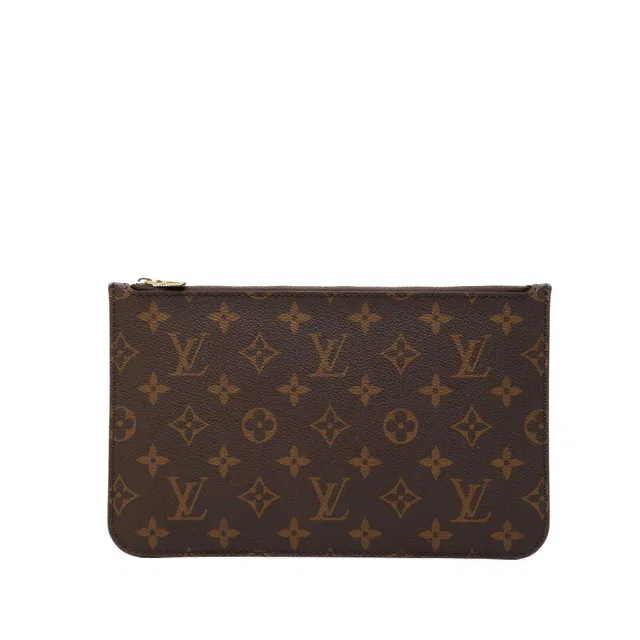 Brown Louis Vuitton Monogram Neverfull MM Pouch in Brown Coated canvas from Designer Revival