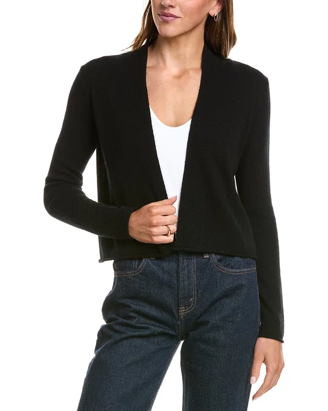 sofiacashmere Cropped Open 100% Cashmere Cardigan, image 1 of 1 from Rue La La