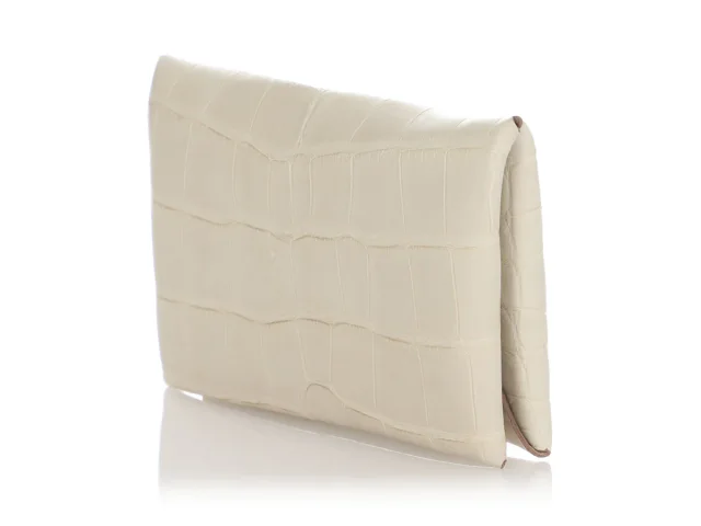 Hermès Beton Matte Alligator Calvi Card Holder in Crocodile from Ann's Fabulous Finds, photo 5 of 11