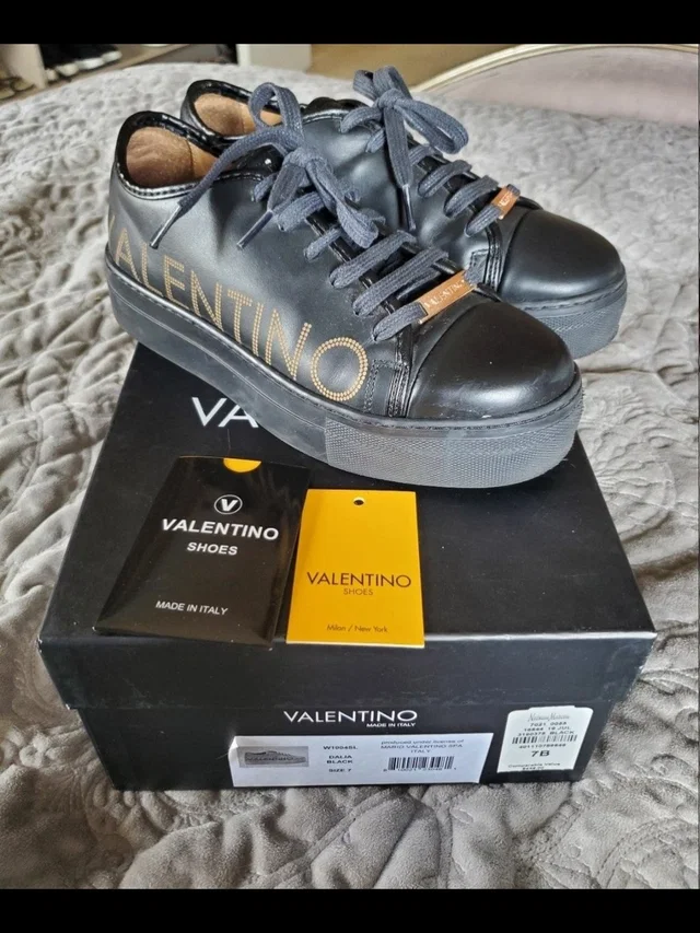 Valentino Garavani Black Logo Platform Sneakers in gold|black Leather from Poshmark
