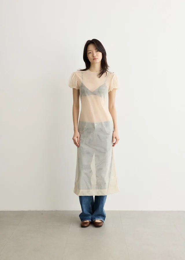Simone Rocha Sheer Puff Sleeve Column Dress from Incu, photo 1 of 1