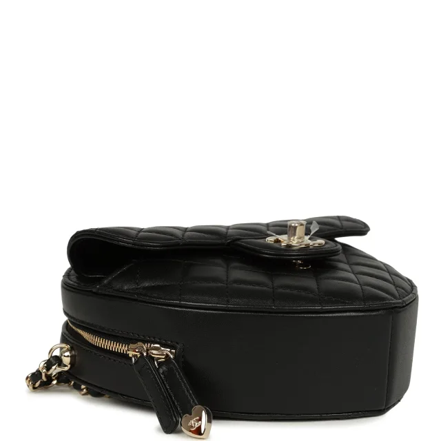 Chanel CC In Love Large Heart Bag in Black Lambskin from Madison Avenue Couture, photo 7 of 9