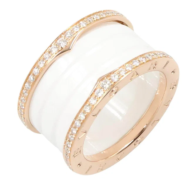 Bvlgari B-zero1 Au750 Ceramic Diamond Ring Size 10.5 in Ceramic from LuxUness