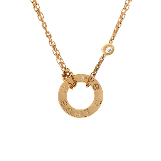 Cartier 2 Diamonds Love Pendant Necklace in gold from Rebag