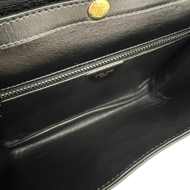 Celine Leather Shoulder Bag in Black Calfskin from LuxUness, photo 9 of 10