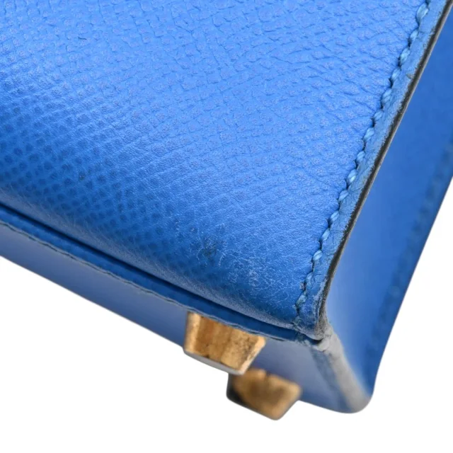 Hermès 1995 Kelly 32 Bleu France/Bleu Indigo in Blue from VINTAGE QOO TOKYO, photo 8 of 18