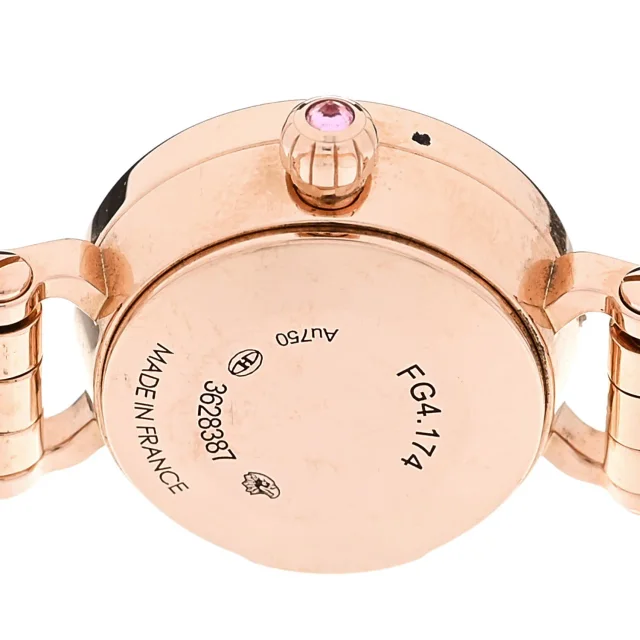 Hermès 18K Rose Gold Diamond Pink Sapphire 16mm Faubourg Quartz Watch in Pink from FASHIONPHILE, photo 4 of 5