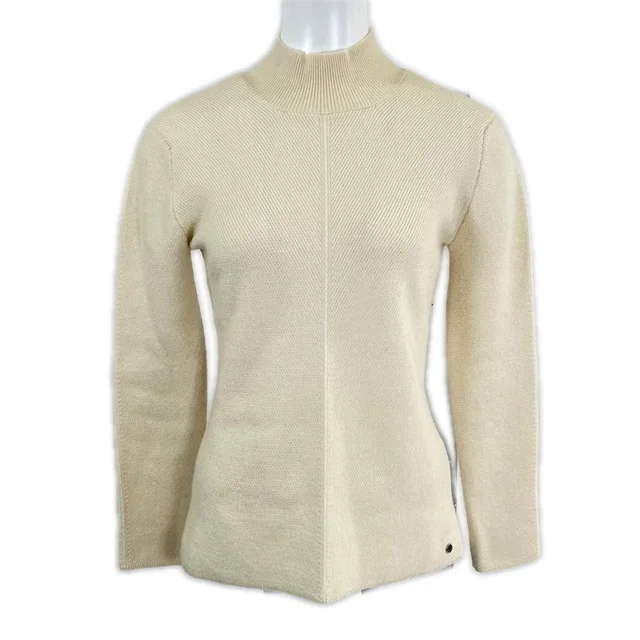 Hermès 2 1 Cashmere 100 Sellier Buttons Center Shim Mock Neck Knit Pullover 36 in Cashmere from The Reluxe