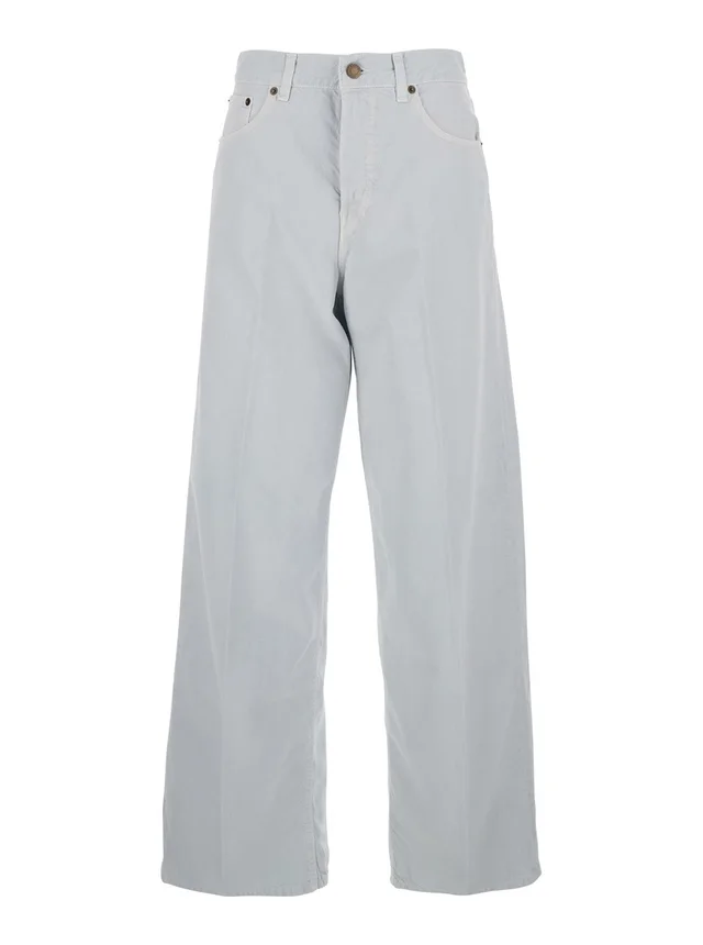 HAIKURE Gray Jeans with Belt Loops and Logo Patch on the Back in Denim Woman in Grey, photo 2 of 6 from Gaudenzi Boutique