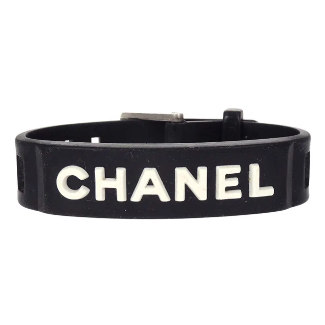 Chanel Rubber Bracelet Black 99P in Black from AMORE Vintage Tokyo