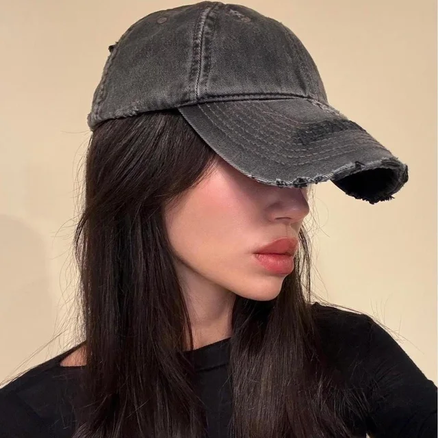 Balenciaga Women's Hat - Black/Grey in gray|black from Depop, photo 1 of 1