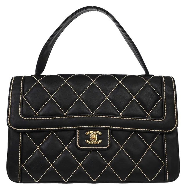 Chanel 2005-2006 Black Calfskin Wild Stitch Handbag in Black Calfskin from AMORE Vintage Tokyo