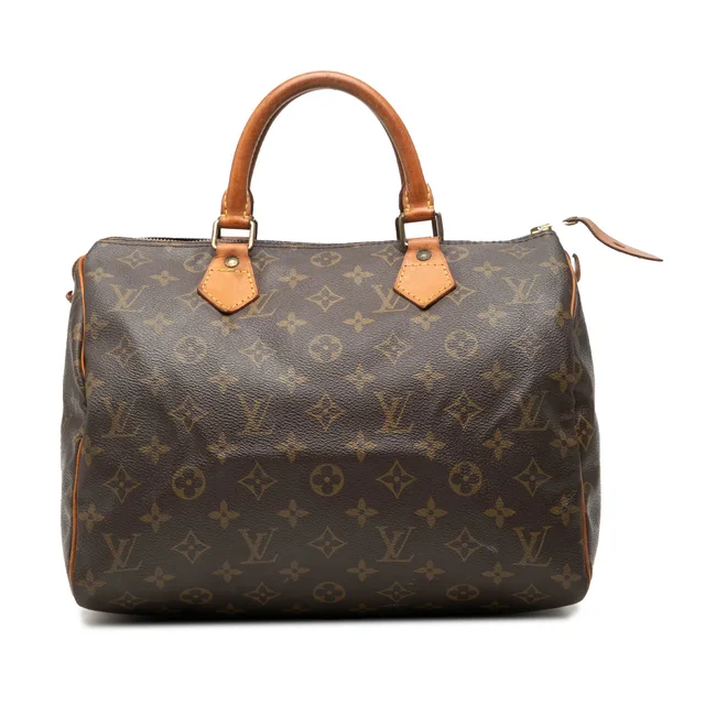 Brown Louis Vuitton Monogram Speedy 30 Boston Bag in Brown Coated canvas from Designer Revival