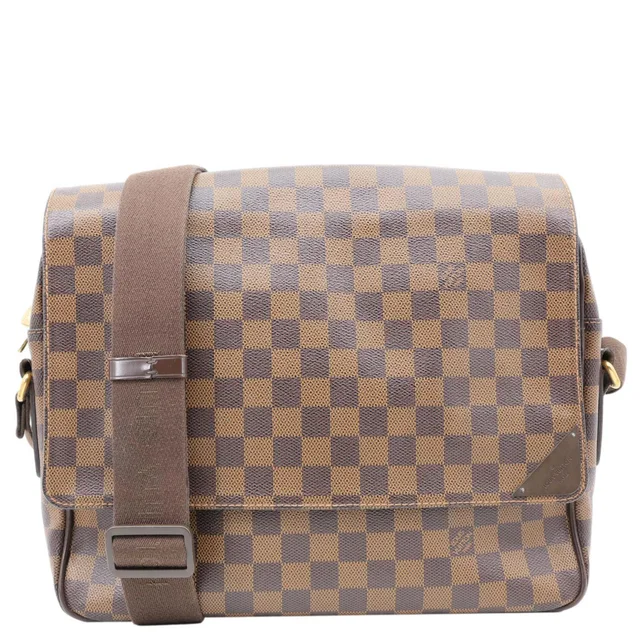 Louis Vuitton Shelton MM Damier Ebene Messenger Bag Brown in Brown Coated canvas from Dallas Designer Handbags