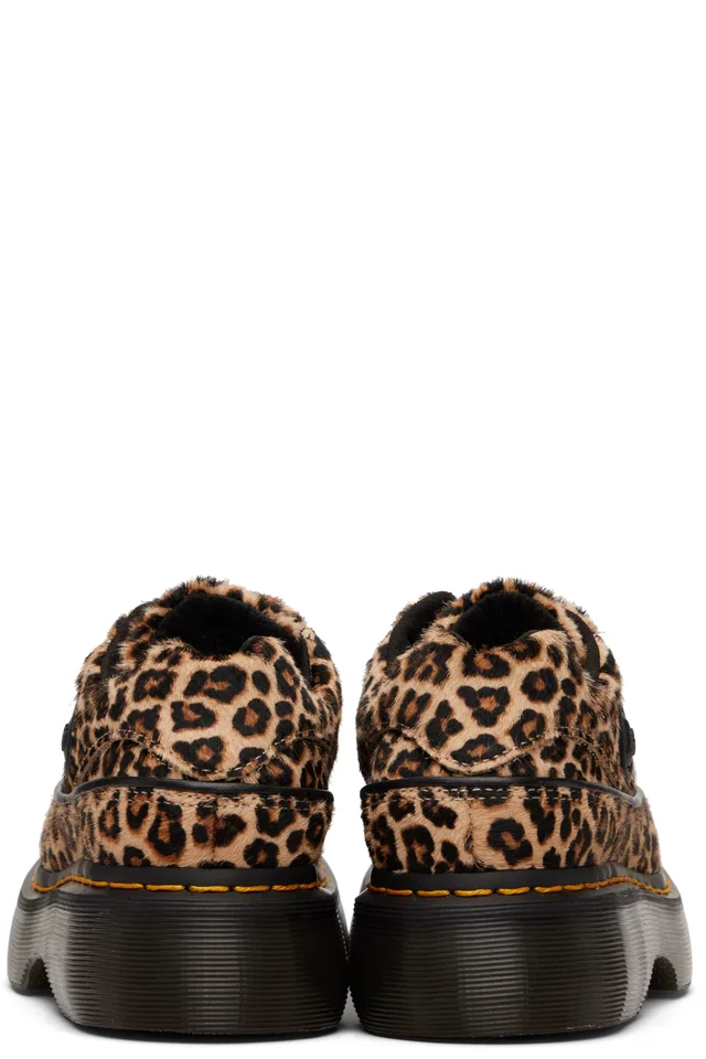 Dr. Martens Tan Buzz 5-Eye Leopard Derbys, photo 2 of 5 from SSENSE