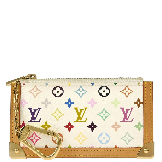 Louis Vuitton 2003 White Multicolor Pochette Cles Coin Purse M92655 in White Canvas from AMORE Vintage Tokyo