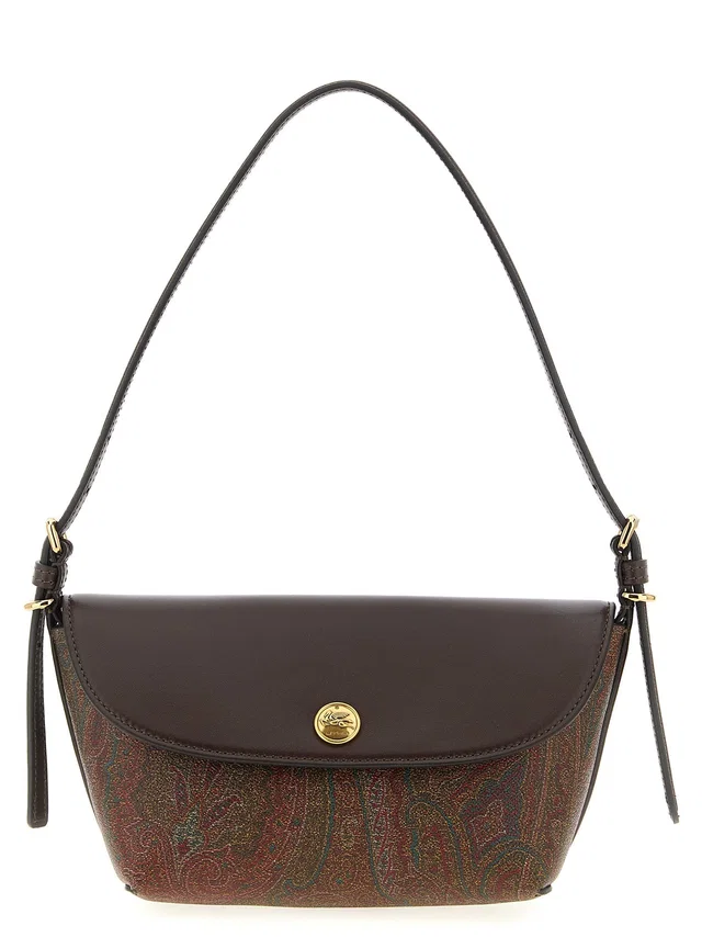 Etro Arnica Shoulder Bag — Brown Paisley Jacquard Cotton in Brown Canvas from HEWI