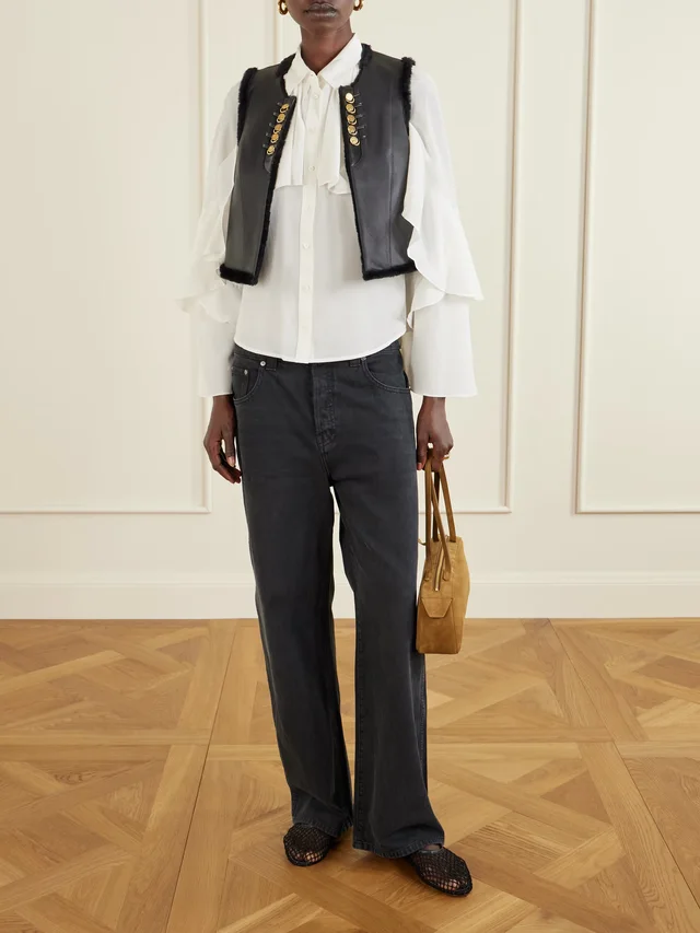 MAISON MAYLE Yves shearling vest in Black, photo 2 of 2 from NET-A-PORTER (Canada)