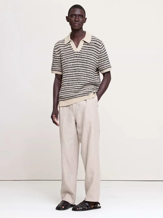 Banana Republic Textured Stripe Sweater Polo in Natural, photo 5 of 5 from Banana Republic (US)