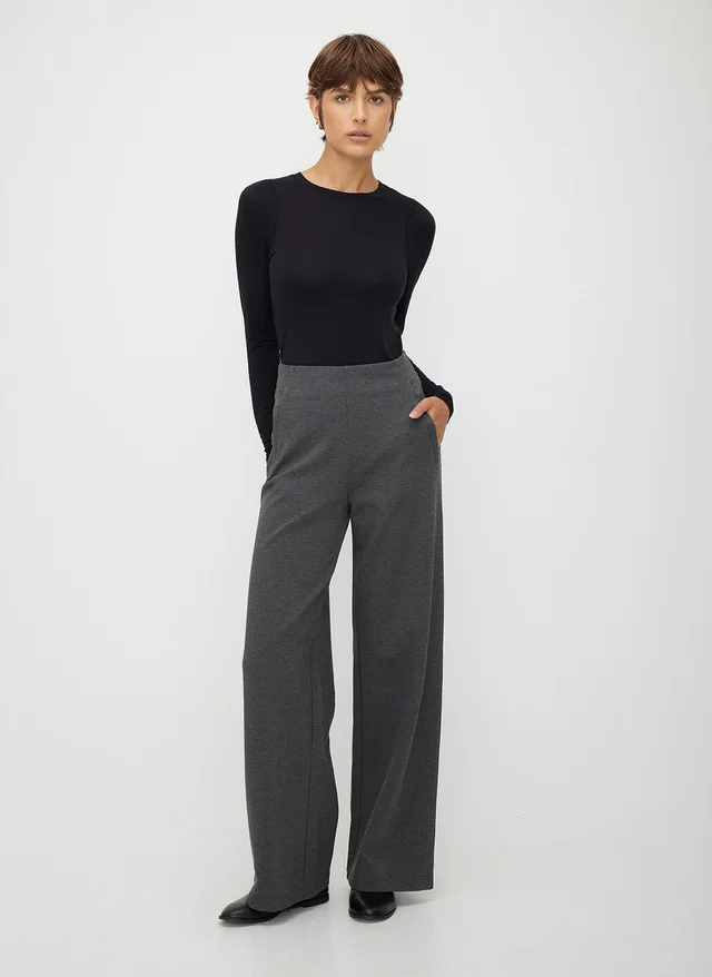 Kit and Ace Maven Wide Leg Pants in Grey Re:Ponte from Kit and Ace, photo 1 of 1