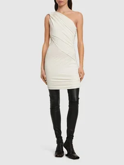 Rick Owens Fitted dress with single shoulder strap in 78% Viscose, 17% Nylon, 5% Elastane, photo 2 of 5 from LUISAVIAROMA
