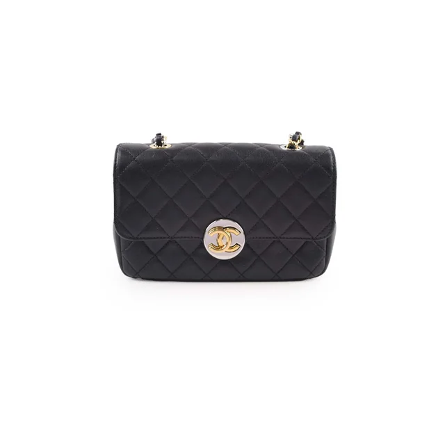 Chanel CC Turnlock Seasonal Flap Black in Black Lambskin from The Purse Affair