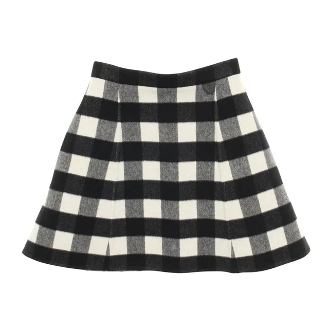 Louis Vuitton Skirt Checkered Black White Wool Cashmere in Black Cashmere from The Reluxe