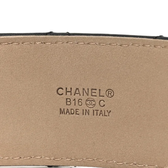 Chanel Quilted CC Belt 95 38 Black in Black Lambskin from FASHIONPHILE, photo 5 of 7